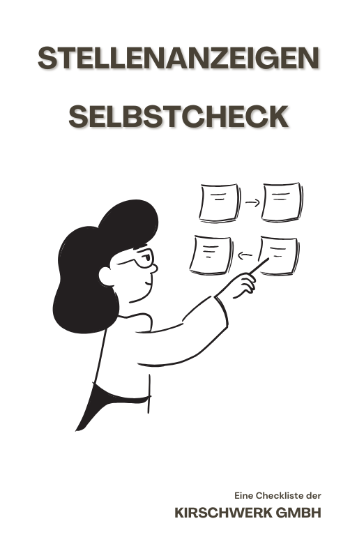 Illustration einer Dame, die Stellenanzeigen prüft.