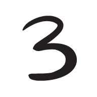 Bild einer schwarzen Drei.